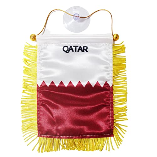 Saterkali Qatar Banners llamativo decorar poliéster Fly Breeze brillante pancartas compatibles con la Copa del Mundo A