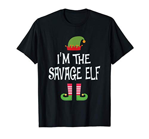 savage elf Christmas Matching Outfit Camiseta