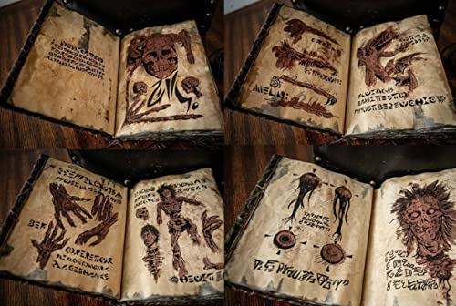 SAXTZDS Necronomicon Demonic Evil Dead Book Props, Horror Movie Leather Hardcover Evil Dead Book Prop DecoracióN, The Mummy Prop Replica Book of The Dead