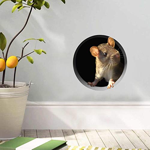 Scaredy Mice Mouse Hole 3D Adhesivo de Pared Realista 3D Ratón Roll Racing (Multicolor, Talla Única)