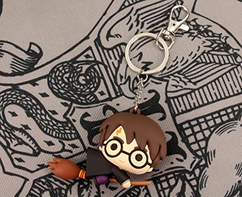 SD toys - Llavero Harry Potter con Escoba Voladora Nimbus y Capa Negra, 8 x 6 cm