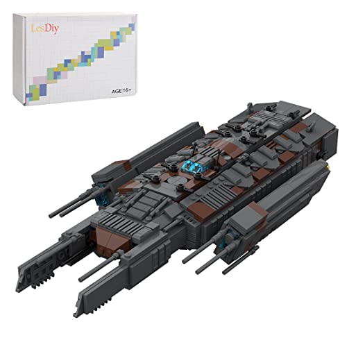 Seizefun Sci-fi nave espacial Asuran Battleship modelo de ladrillo, fanáticos ciencia ficción lucha espacio guerra militar acorazado colección construcción juguetes compatibles con Lego (1,003piezas)