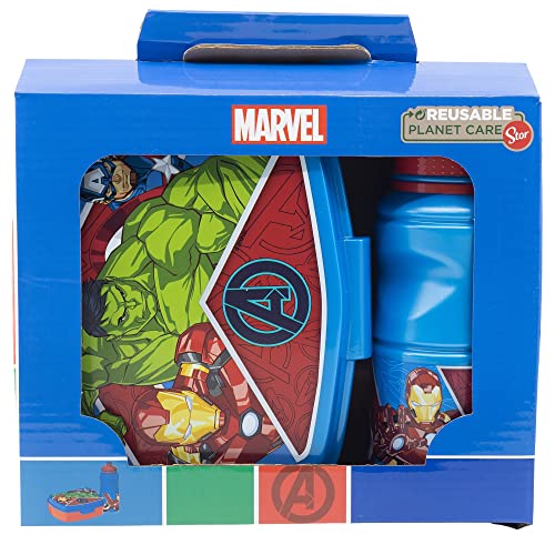 Set de fiambrera rectangular y botella sport de 380 ml de Los Vengadores - Marvel