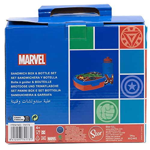 Set de fiambrera rectangular y botella sport de 380 ml de Los Vengadores - Marvel
