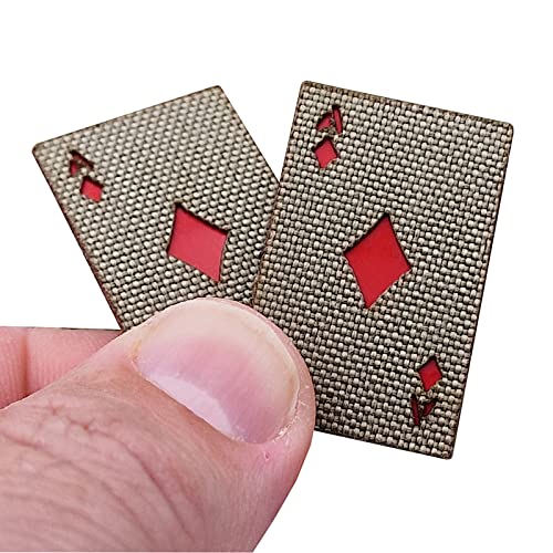 Set of 2 Mini Ace of Diamonds Patches Playing Card Cat Eye Lasercut