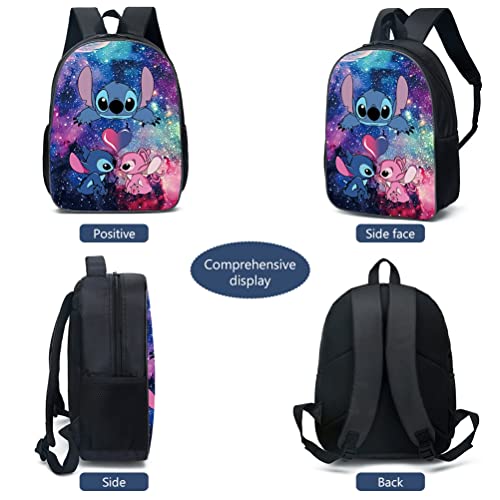 SHANGYE Stitch Mochila con bolsa de almuerzo, estuche para lápices, juego de 3 bolsas para niños, mochilas de viaje impresas en 3D, mochila escolar para niños