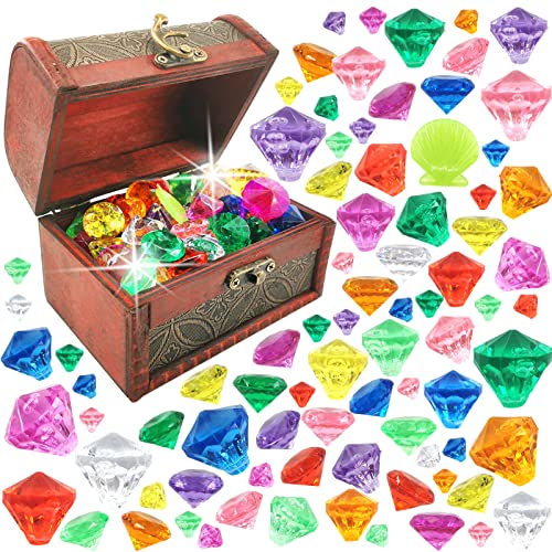 Shinybox Juguete de Buceo para Niños, 164 Piezas Set de Diamantes Coloridos, Gemas de Acrílicas de Multicolores para Juguetes de Verano Piscina para Niño Niña