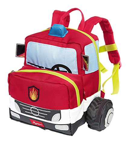 Sigikid, tractor, Mochila infantil Unisex niños, Coche de bomberos, 25x28x18 cm