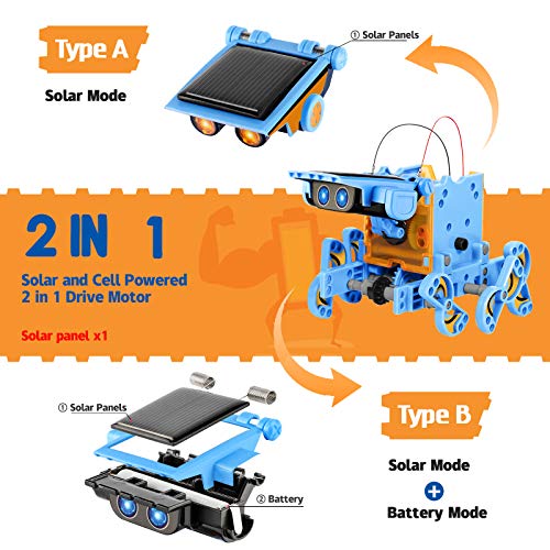 Sillbird Juguetes Robots Solares para Niños, 12 en 1 Accionamiento Dual Solar y de Batería, Kit de Experimentos Educativos Stem Building Scienc, Regalo para niños y niñas de 8 a 12 años (190 Piezas)