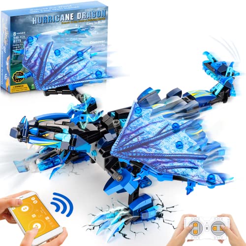 Sillbird Kit de construcción de dragón, proyectos STEM controlados por control remoto y aplicación para niños de 6 a 12 años, juguetes de construcción de robots, regalos de cumpleaños para niños y