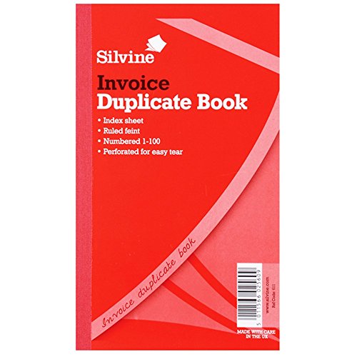 Silvine - Libreta grande duplicado de facturas con 200 páginas (Paquete de 6) (Talla Única/Rojo)