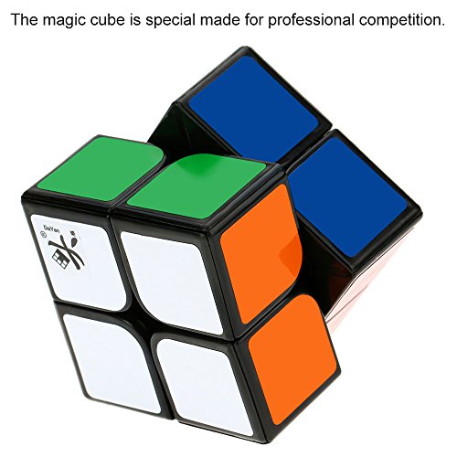 SIMBAE Cubo mágico de 2 x 2 cubos mágicos de velocidad, estructura antipop, 6 colores, sólido, ecológico, plástico, rompecabezas, tierra negra, 50 mm