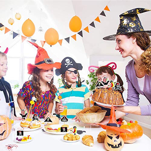 Simon Lee Woodham 48 piezas Toppers de Pastel Pirata, Toppers Decoraciones de Pastel de Pirata, Cumpleaños de Niños, Halloween, Decoraciones de Foto y Accesorios, Decoración de Fiesta