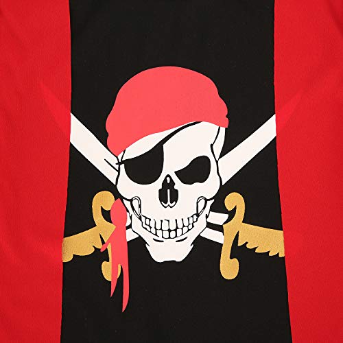 Sincere Party Disfraz de Pirata de Fiesta sincera para niños, Juego de rol Pirata, Juego Completo de 8 Piezas para niños y niñas 7-8 años