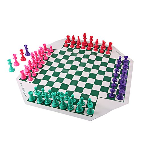 SM SunniMix de Chessman y Ajedrez 4 Jugadores Picnic Pasatiempos Niños y Jóvenes