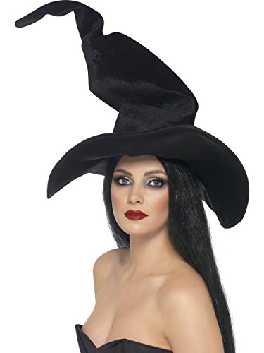 Smiffy'S 24147 Sombrero De Bruja Alto Y Retorcido, Negro, Tamaño Único , color/modelo surtido
