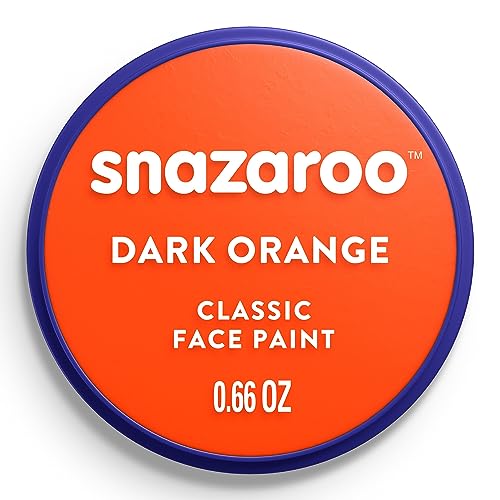 Snazaroo - Pintura facial y corporal, 18 ml, color naranja oscuro, profesional a base de agua, pastilla de aquacolor individual para adultos, niños y efectos especiales