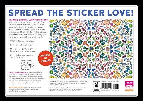 So. Many. Stickers. 1,000-Piece Puzzle: A Puzzle for Sticker Lovers: Includes 100 Stickers to Make Your Own Sticker Art (Workman Puzzles)