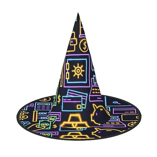 Sombrero de bruja con diseño de videojuegos, cono de Halloween, sombrero de mago, accesorios de fiesta de carnaval, unisex