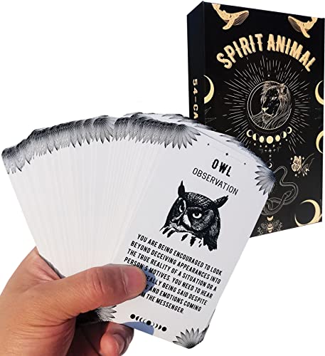 Spirit Animal Oracle Cards - 54 Tarot Deck Oracle Deck Set Tarot Cards con Significados Ellos para Principiantes Oracle Gran Regalo para Amigos Familiares