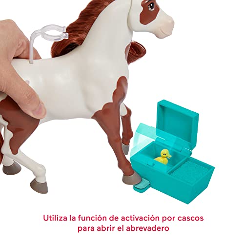 Spirit Boomerang ¡Hora del baño! Caballo de juguete con set de juego, animalitos y accesorios (Mattel HCH52)