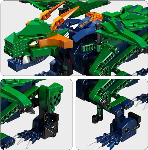 SPIRITS 13149 Juguete de construcción de dragón guardián del bosque creativo, bloques de construcción de 433 piezas, juguetes de ladrillo de dragón en movimiento y transmisión de energía con control r