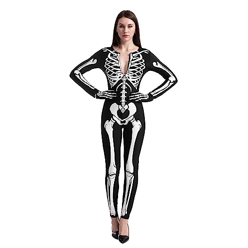 Spooktacular Creation, disfraz de esqueleto que brilla en la oscuridad para mujeres adultas, para Halloween, fiesta, juego de rol, Cosplay