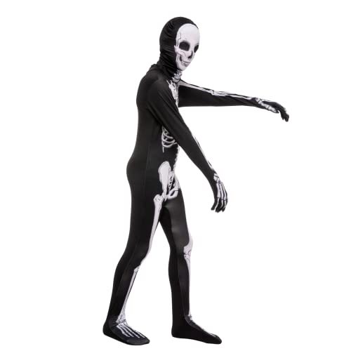 Spooktacular Creations Disfraz clasico de esqueleto de segunda piel para niños (Toddler (3-4 yrs), white)