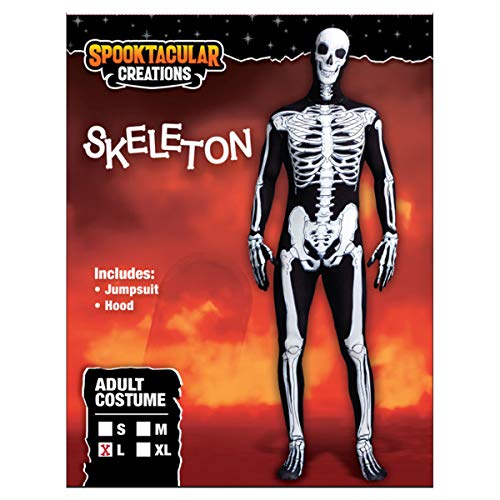 Spooktacular Creations Disfraz de Esqueleto para Halloween, 2da Piel para Hombres con Máscara de Esqueleto