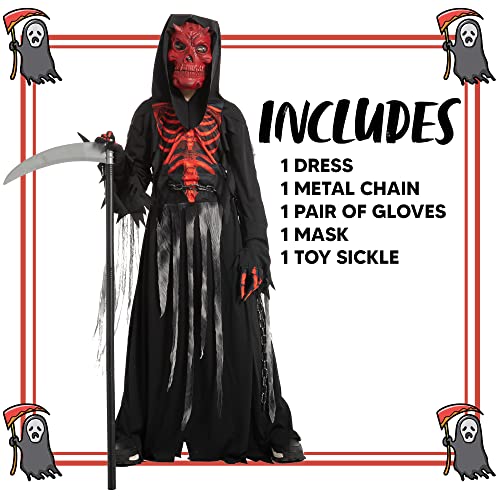 Spooktacular Creations Disfraz de parador de cráneo rojo para Halloween Pequeña (5-7 años)