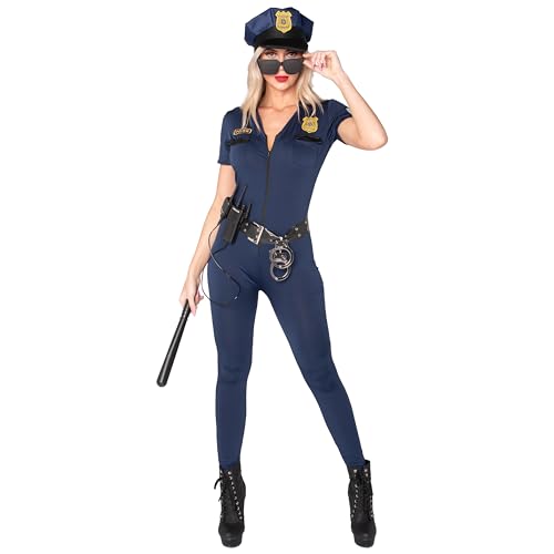 Spooktacular Creations Disfraz de policía para mujeres adultas para la fiesta de vestir de Halloween, juego de rol de policía, fiesta de cosplay, fiesta temática-xl