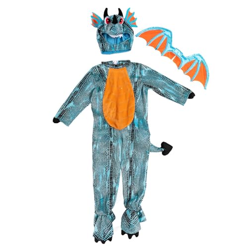 Spooktacular Creations Halloween Child Unisex Blue Dragon Disfraum, Dinosaurios de lujo Disfraz de disfraz para Halloween Party-3t