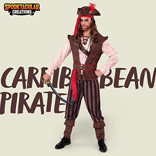 Spooktacular Creations para hombres caribeño Pirate Disfraz de marco para el mar adulto