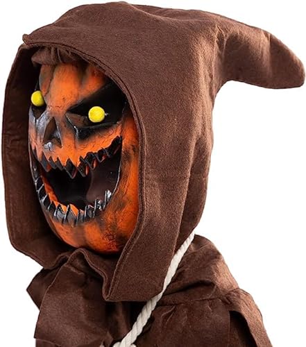 Spooktacular Creations Scarecrow Pumpkin Bobble Head Head con máscara de Halloween de calabaza para niños Rol-Playing (pequeño (5-7 años))