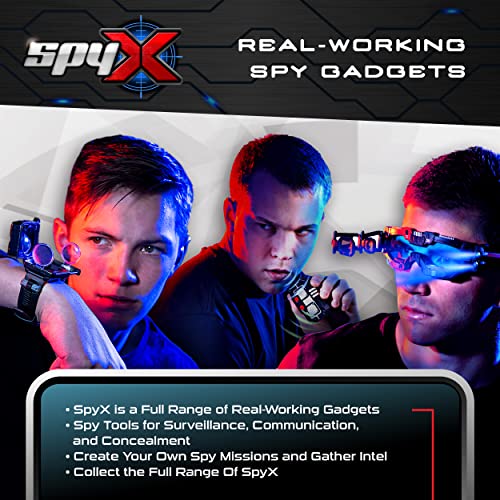 SpyX, Kit de comunicaciones secretas para niños, Juego de comunicaciones de Agente Secreto de 4 Piezas para Divertidas misiones de Espionaje, Incluye walkie talkies, Cambiador de Voz, Alcance espía y