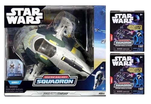 Star Wars Micro Galaxy Jango Fett's Starship 7 inch Vehicle & Figure Set (Bonus Micro Mystery Boxes)