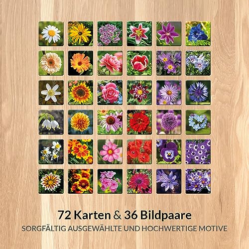 Starnberger Spiele - Floral - Juego de notas para adultos y niños a partir de 6 años - Regalo para amantes de la naturaleza y las flores