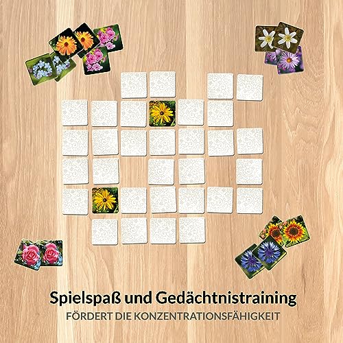Starnberger Spiele - Floral - Juego de notas para adultos y niños a partir de 6 años - Regalo para amantes de la naturaleza y las flores