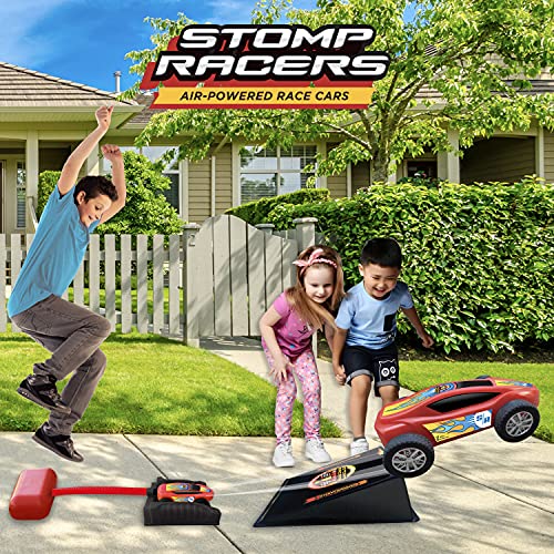 Stomp Rocket Stomp Racers by Lanzador de Autos de Juguete, 1 Auto accionado por Aire para Carreras y Saltos con Lanzador de Autos de Juguete y rampa - Ideal para Jugar en Interiores y Exteriores