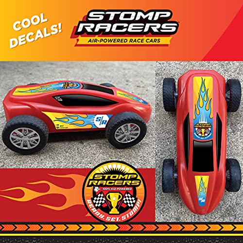Stomp Rocket Stomp Racers by Lanzador de Autos de Juguete, 1 Auto accionado por Aire para Carreras y Saltos con Lanzador de Autos de Juguete y rampa - Ideal para Jugar en Interiores y Exteriores