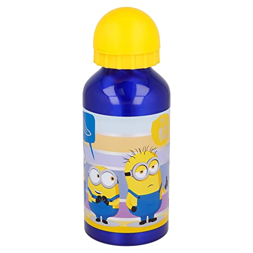 Stor Botella de aluminio para niños - cantimplora infantil - botella de agua reutilizable de 400 ml de Minions 2