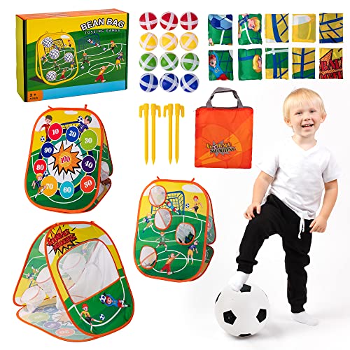 Sundaymot Juego de lanzamiento de puf para niños, juguetes al aire libre para niños pequeños, bolas adhesivas y juegos de fútbol, adecuado para niños y niñas juegos deportivos