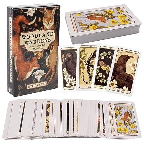 SWZY Baraja de Cartas Deck Woodland Wardens Oracle,Vintage Deck Cards,52 Cartas de Deck para Principiantes,Tarjetas Deck Juego de Cartas Adulto Juego de Mesa Interactivo en Inglés,10.5 * 6.2cm
