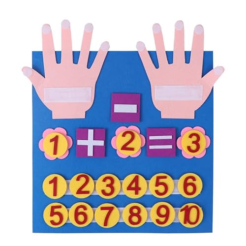 Tablero de Fieltro para Contar números de Dedo, Juguete de Ayuda para enseñanza, números Montessori, Aprendizaje para niños pequeños