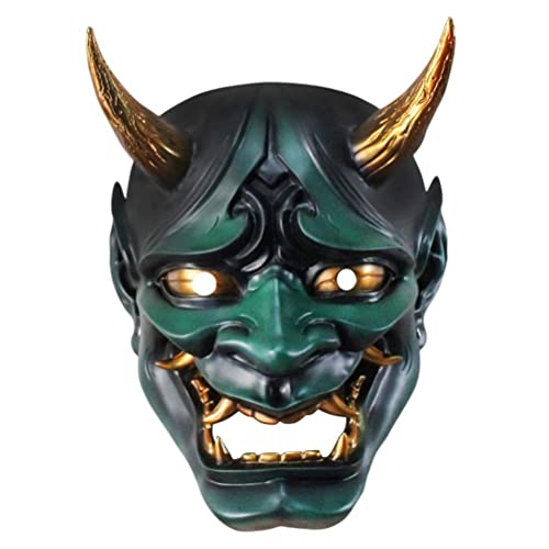 TAIPPAN Máscara de Samurai Oni, máscaras Cara Completa Halloween, máscara látex Cosplay Japonesa, máscara Cara Demonio Anime, máscara Cara Fantasma para Disfraces de Halloween, Accesorios Cosplay