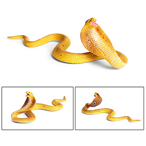 Takefuns Serpiente falsa, serpiente de goma realista de juguete de cobra, adecuada para jardín para asustar a los pájaros, modelo animal, decoración de fiesta de Halloween