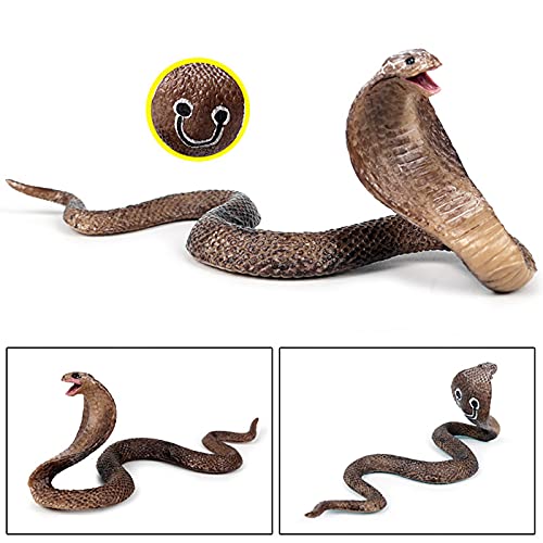 Takefuns Serpiente falsa, serpiente de goma realista de juguete de cobra, adecuada para jardín para asustar a los pájaros, modelo animal, decoración de fiesta de Halloween