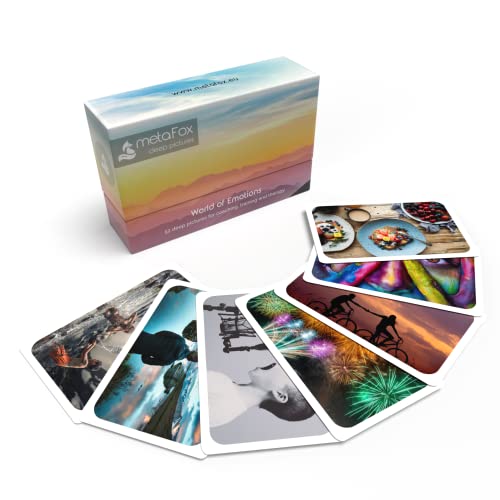 Tarjetas de coaching metaFox "El mundo de las emociones" | 52 tarjetas con imágenes para coaching y terapia | Domina tus emociones y construye tu inteligencia emocional
