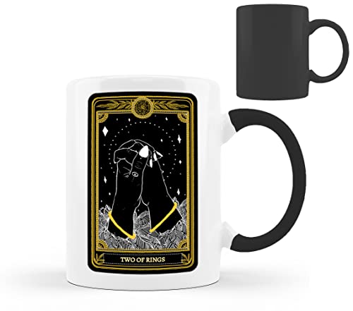 Tarot Card Two of Rings Fortune Telling Magic Magic Taza de café Taza de té de cerámica Oficina Hogar 330ml