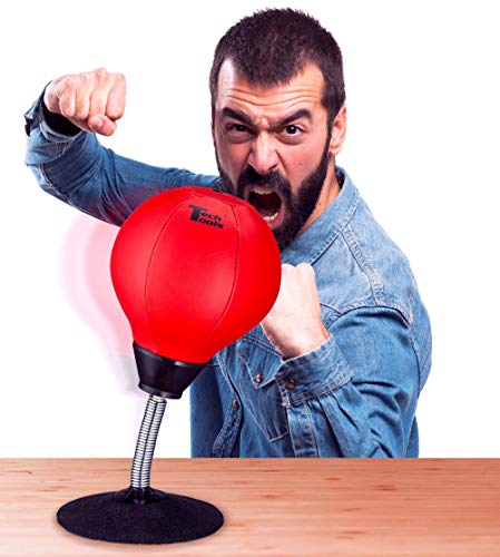 Tech Tools Stress Buster Desktop Punching Bag - Suctions to Your Desk, Heavy Duty Stress Relief Ball